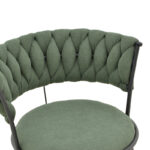 Πολυθρόνα Alkia I ύφασμα σε χακί απόχρωση- πόδι μαύρο μέταλλο 57x58.5x72εκ