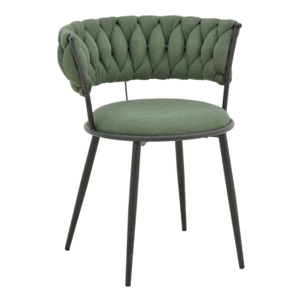 Πολυθρόνα Alkia I ύφασμα σε χακί απόχρωση- πόδι μαύρο μέταλλο 57x58.5x72εκ