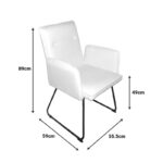 Πολυθρόνα Essential ύφασμα λευκό-πόδι μαύρο μεταλλικό 55.5x59x89εκ