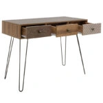 Κονσόλα Boho  καρυδί με μεταλλικά πόδια 100x50,5x74,5εκ