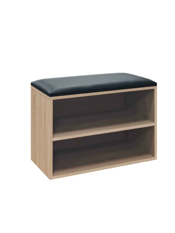 Παπουτσοθήκη-Σκαμπό Kiana  4 ζεύγων με μαξιλάρι σε φυσική απόχρωση 60x32x44εκ