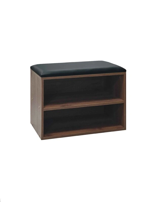 Παπουτσοθήκη-Σκαμπό Kiana  4 ζεύγων με μαξιλάρι σε καρυδί απόχρωση 60x32x44εκ