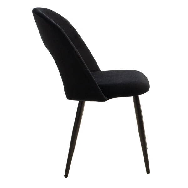 Καρέκλα Jonah βελούδο μαύρο-μαύρο πόδι