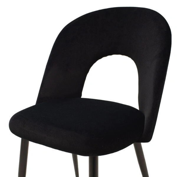 Καρέκλα Jonah βελούδο μαύρο-μαύρο πόδι