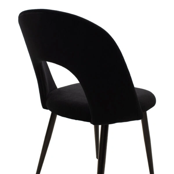 Καρέκλα Jonah βελούδο μαύρο-μαύρο πόδι