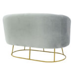 Καναπές 2θέσιος Rony  βελούδο γκρι-χρυσό 132x82x83εκ