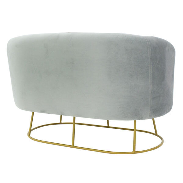 Καναπές 2θέσιος Rony  βελούδο γκρι-χρυσό 132x82x83εκ