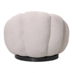 Πολυθρόνα περιστρεφόμενη με σκαμπό Nester μπουκλέ ύφασμα σε μπεζ απόχρωση 98x97x69εκ