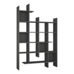 Βιβλιοθήκη Manco  σε ανθρακί απόχρωση 122x25.5x188εκ