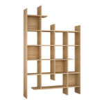 Βιβλιοθήκη Manco σε oak απόχρωση 122x25.5x188εκ