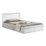 Κρεβάτι Olympus  με συρτάρι σε λευκή απόχρωση 100x200εκ