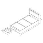 Κρεβάτι Olympus  με συρτάρι σε wenge απόχρωση 100x200εκ