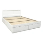 Κρεβάτι Olympus  με συρτάρι σε λευκή απόχρωση 140x200εκ