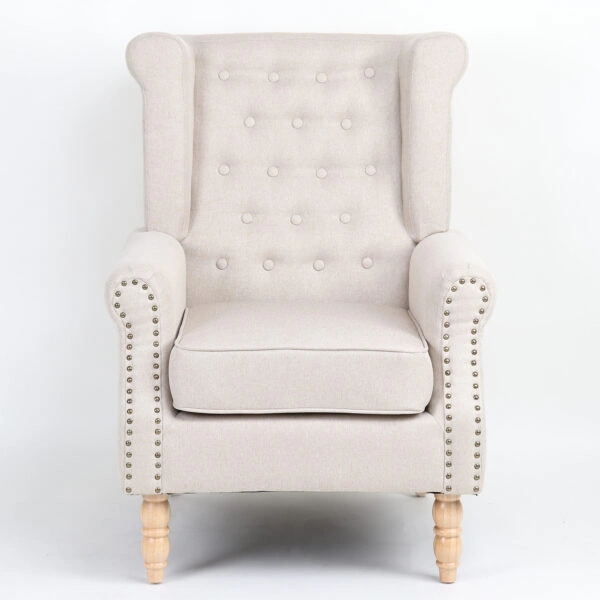 Πολυθρόνα ArteLibre OTTAVIA Μπεζ Ύφασμα 77x80x106cm