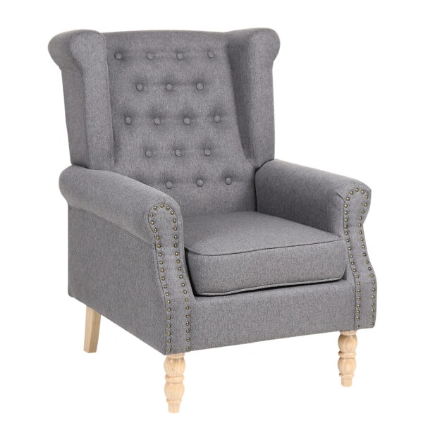 Πολυθρόνα ArteLibre OTTAVIA Σκούρο Γκρι Ύφασμα 77x80x106cm