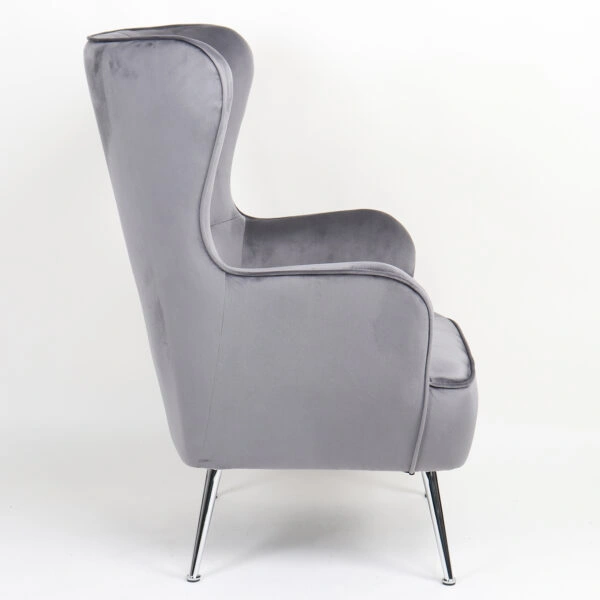 Πολυθρόνα ArteLibre VITTORIA Γκρι Βελούδο 76x79x101cm