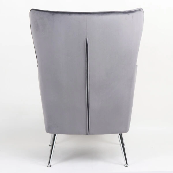 Πολυθρόνα ArteLibre VITTORIA Γκρι Βελούδο 76x79x101cm