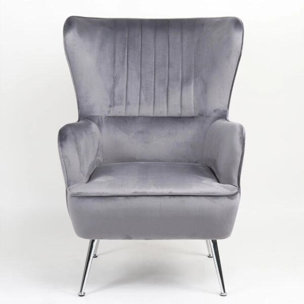 Πολυθρόνα ArteLibre VITTORIA Γκρι Βελούδο 76x79x101cm