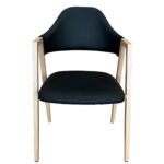 Καρέκλα Τραπεζαρίας ArteLibre SOLANA Μαύρο/Φυσικό PU/Μέταλλο 51x51x81cm