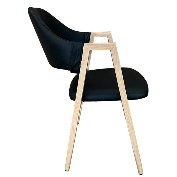 Καρέκλα Τραπεζαρίας ArteLibre SOLANA Μαύρο/Φυσικό PU/Μέταλλο 51x51x81cm