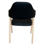 Καρέκλα Τραπεζαρίας ArteLibre SOLANA Μαύρο/Φυσικό PU/Μέταλλο 51x51x81cm