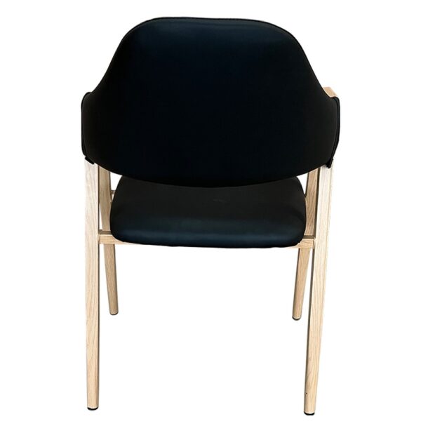 Καρέκλα Τραπεζαρίας ArteLibre SOLANA Μαύρο/Φυσικό PU/Μέταλλο 51x51x81cm