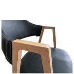 Καρέκλα Τραπεζαρίας ArteLibre SOLANA Μαύρο/Φυσικό PU/Μέταλλο 51x51x81cm