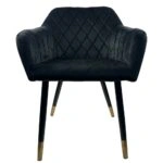 Καρέκλα Τραπεζαρίας ArteLibre ESPERANZA Μαύρο Βελούδο/Μέταλλο 56x60x81cm