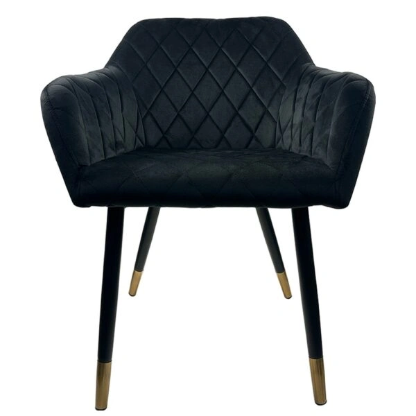 Καρέκλα Τραπεζαρίας ArteLibre ESPERANZA Μαύρο Βελούδο/Μέταλλο 56x60x81cm