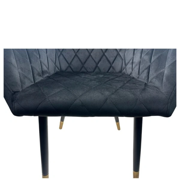 Καρέκλα Τραπεζαρίας ArteLibre ESPERANZA Μαύρο Βελούδο/Μέταλλο 56x60x81cm