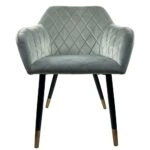 Καρέκλα Τραπεζαρίας ArteLibre ESPERANZA Γκρι/Μαύρο Βελούδο/Μέταλλο 56x60x81cm