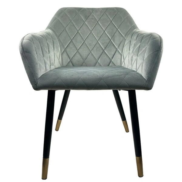 Καρέκλα Τραπεζαρίας ArteLibre ESPERANZA Γκρι/Μαύρο Βελούδο/Μέταλλο 56x60x81cm