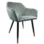 Καρέκλα Τραπεζαρίας ArteLibre ESPERANZA Γκρι/Μαύρο Βελούδο/Μέταλλο 56x60x81cm