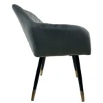 Καρέκλα Τραπεζαρίας ArteLibre ESPERANZA Γκρι/Μαύρο Βελούδο/Μέταλλο 56x60x81cm