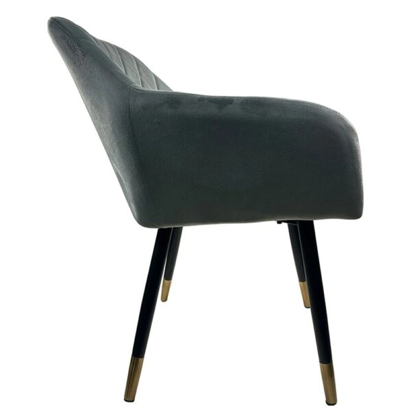 Καρέκλα Τραπεζαρίας ArteLibre ESPERANZA Γκρι/Μαύρο Βελούδο/Μέταλλο 56x60x81cm