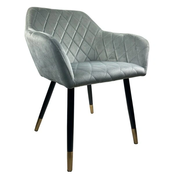 Καρέκλα Τραπεζαρίας ArteLibre ESPERANZA Γκρι/Μαύρο Βελούδο/Μέταλλο 56x60x81cm