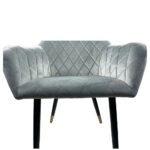 Καρέκλα Τραπεζαρίας ArteLibre ESPERANZA Γκρι/Μαύρο Βελούδο/Μέταλλο 56x60x81cm