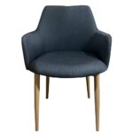 Καρέκλα Τραπεζαρίας ArteLibre LUZIA Γκρι/Φυσικό Ύφασμα/Μέταλλο 57x60x78cm