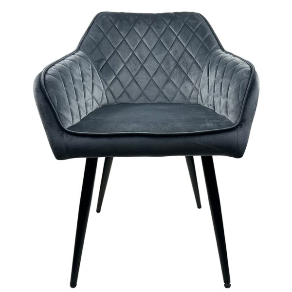 Καρέκλα Τραπεζαρίας ArteLibre FLORENCIA Γκρι/Μαύρο Βελούδο/Μέταλλο 56x60x81cm