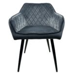 Καρέκλα Τραπεζαρίας ArteLibre FLORENCIA Γκρι/Μαύρο Βελούδο/Μέταλλο 56x60x81cm