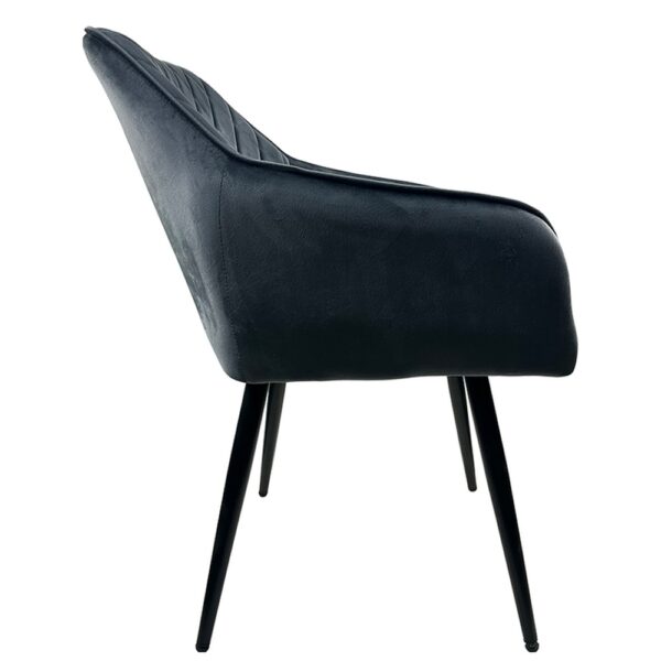 Καρέκλα Τραπεζαρίας ArteLibre FLORENCIA Γκρι/Μαύρο Βελούδο/Μέταλλο 56x60x81cm