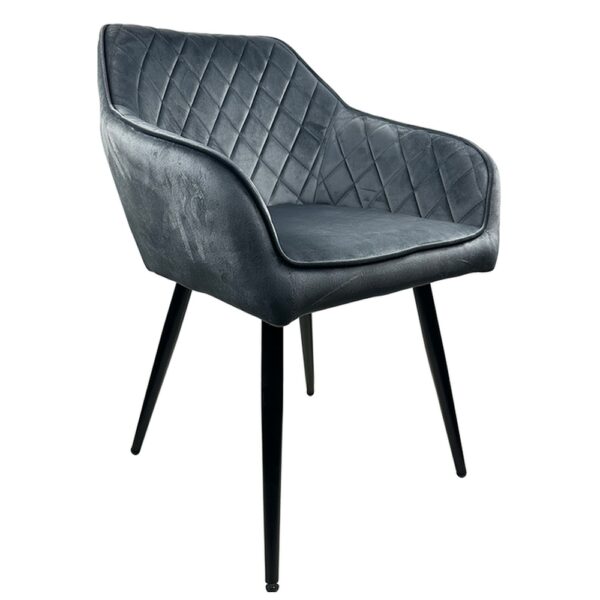 Καρέκλα Τραπεζαρίας ArteLibre FLORENCIA Γκρι/Μαύρο Βελούδο/Μέταλλο 56x60x81cm