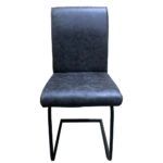 Καρέκλα Τραπεζαρίας ArteLibre ESTRELLA Γκρι/Μαύρο PU/Μέταλλο 43x56x95cm