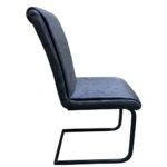 Καρέκλα Τραπεζαρίας ArteLibre ESTRELLA Γκρι/Μαύρο PU/Μέταλλο 43x56x95cm