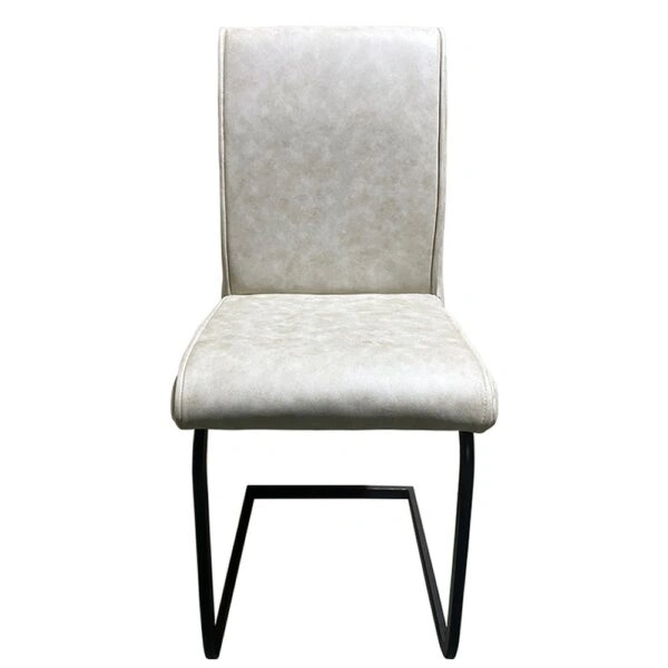 Καρέκλα Τραπεζαρίας ArteLibre ESTRELLA Μπεζ/Μαύρο PU/Μέταλλο 43x56x95cm