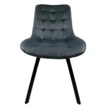 Καρέκλα Τραπεζαρίας ArteLibre BRISA Γκρι/Μαύρο Βελούδο/Μέταλλο 53x60x85cm