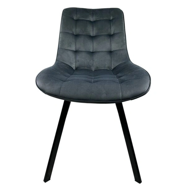 Καρέκλα Τραπεζαρίας ArteLibre BRISA Γκρι/Μαύρο Βελούδο/Μέταλλο 53x60x85cm