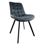 Καρέκλα Τραπεζαρίας ArteLibre BRISA Γκρι/Μαύρο Βελούδο/Μέταλλο 53x60x85cm