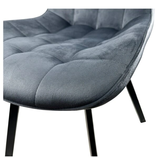 Καρέκλα Τραπεζαρίας ArteLibre BRISA Γκρι/Μαύρο Βελούδο/Μέταλλο 53x60x85cm