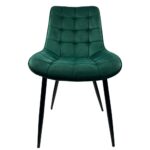 Καρέκλα Τραπεζαρίας ArteLibre BRISA Πράσινο/Μαύρο Βελούδο/Μέταλλο 53x60x85cm